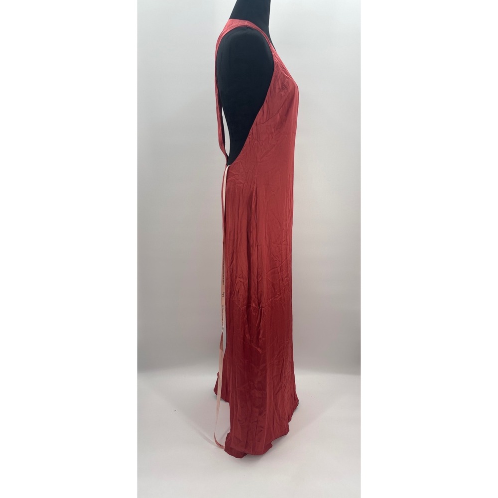 Lulus Organa Rusty Rose Pink Satin Open Back Maxi Dress Scoop Neck  NWT L - Picture 8 of 14